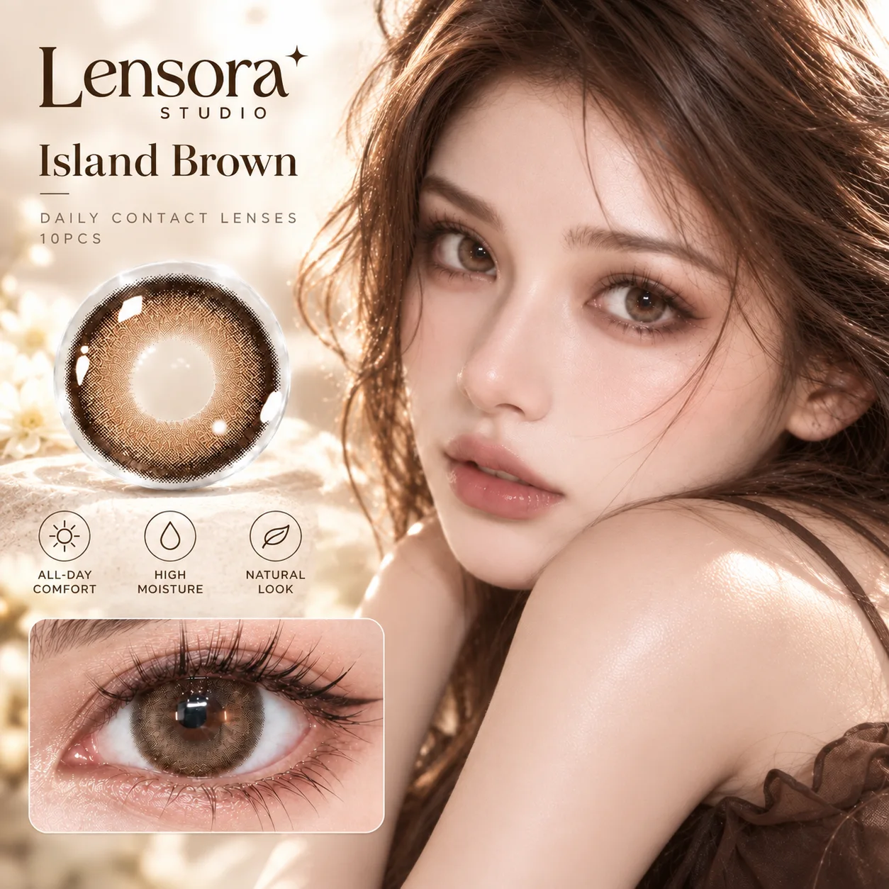 NOVA EYE Flipped Brown Brown Half-Yearly farbige Kontaktlinsen