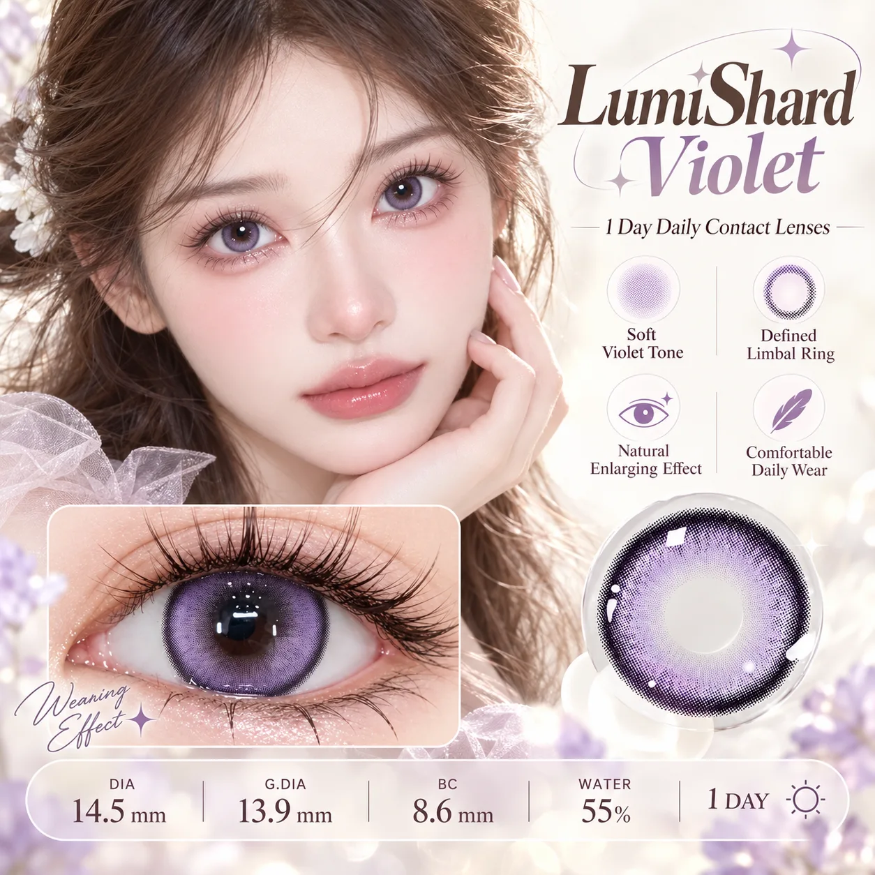 NOVA EYE After School Purple | Daily (10pcs)