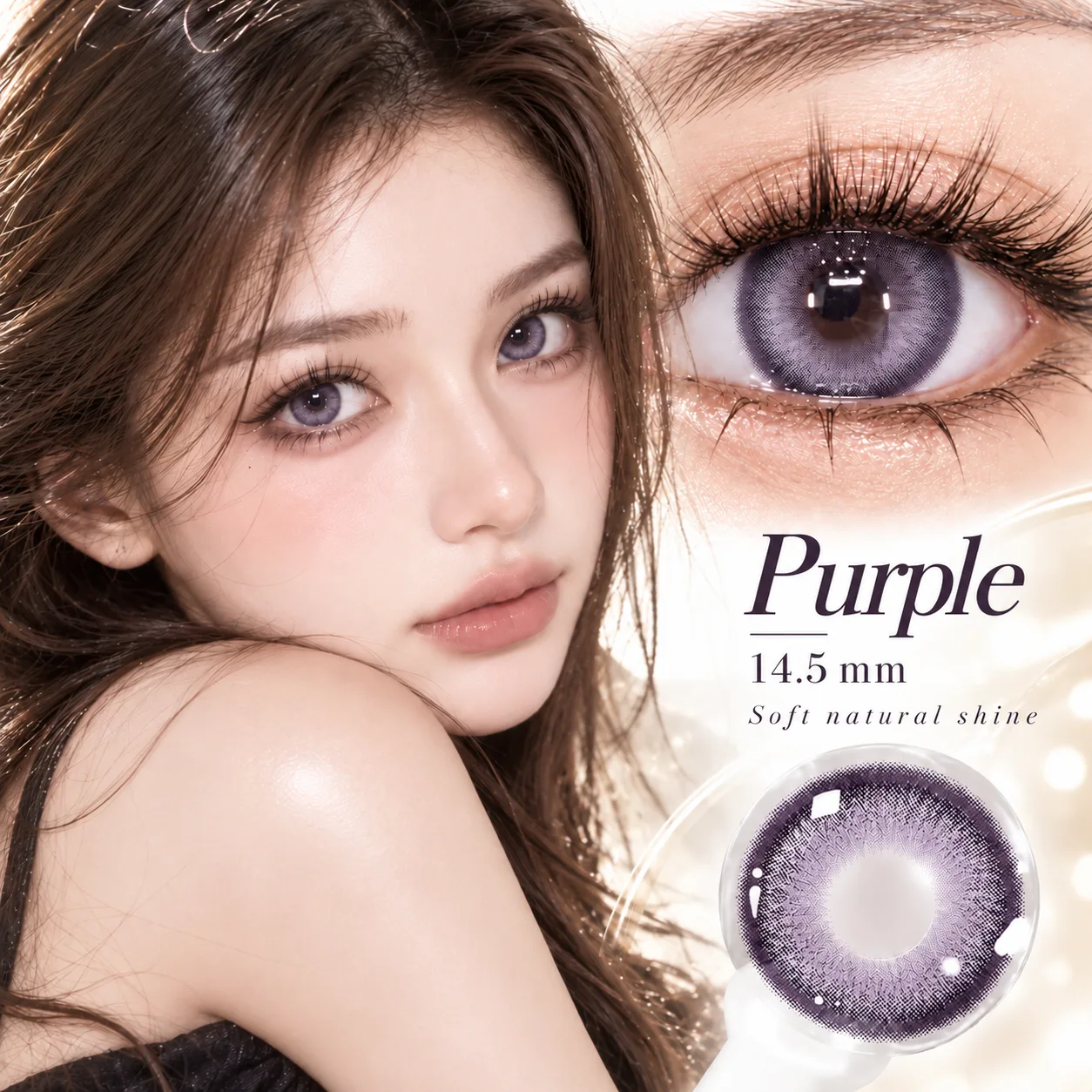 Lensora Studio Island Purple Purple Tageslinsen farbige Kontaktlinsen