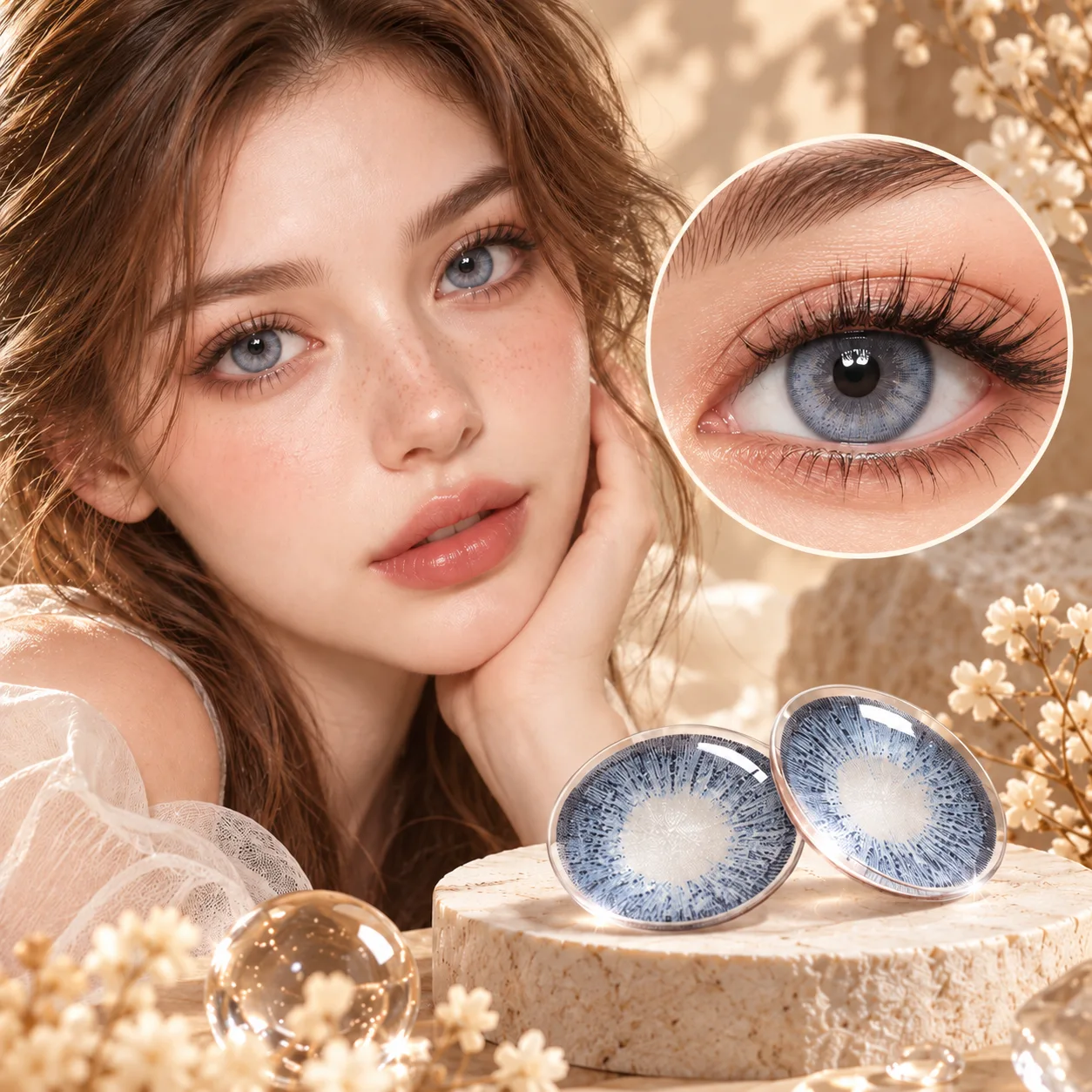 Aurea Halo Blue グリーン 月度 カラコン