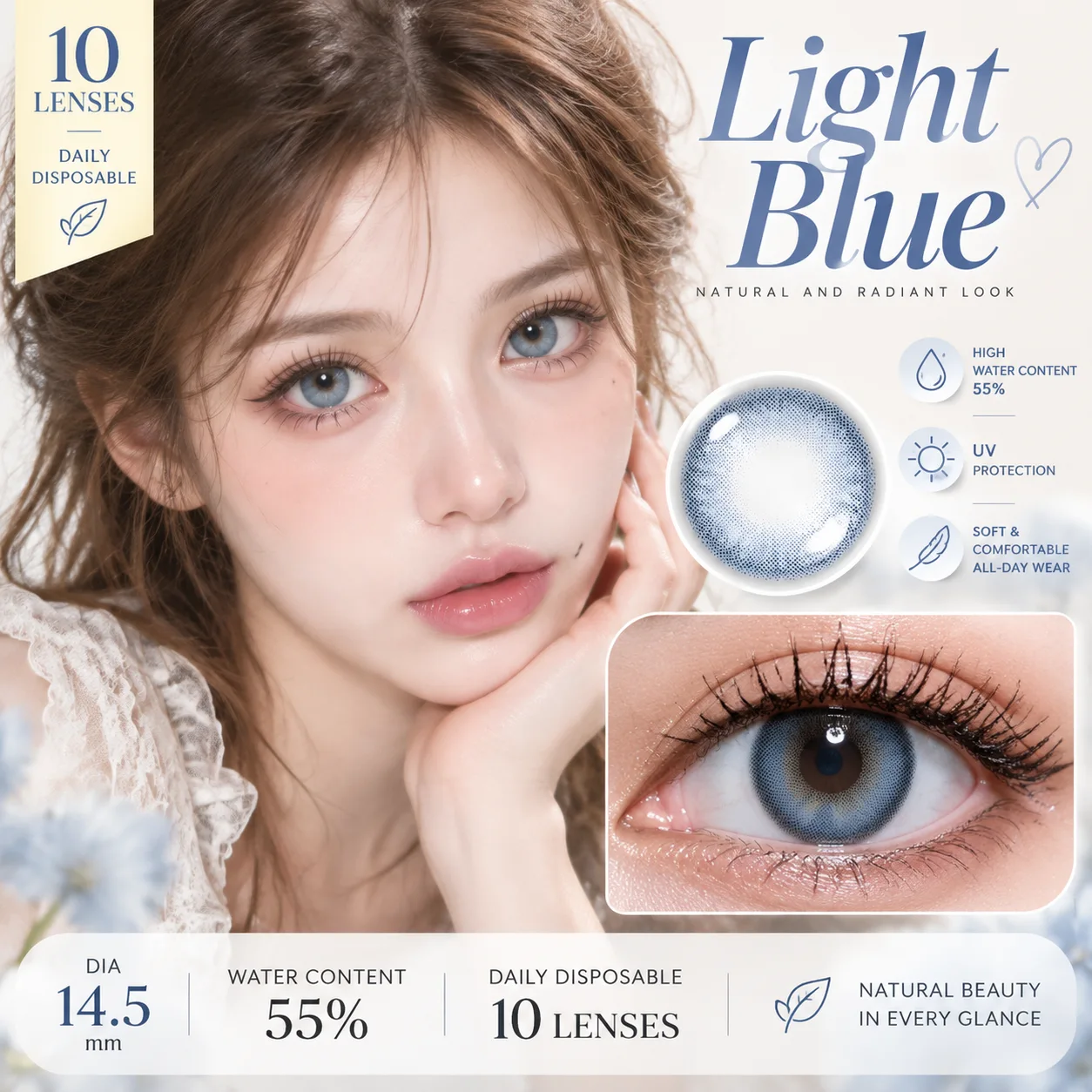 Aurea Dollydream Grey Grey Daily colored contact lenses