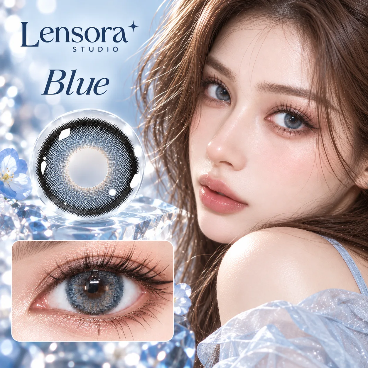 NOVA EYE After School Blue Blue Half-Yearly coloured contact lenses