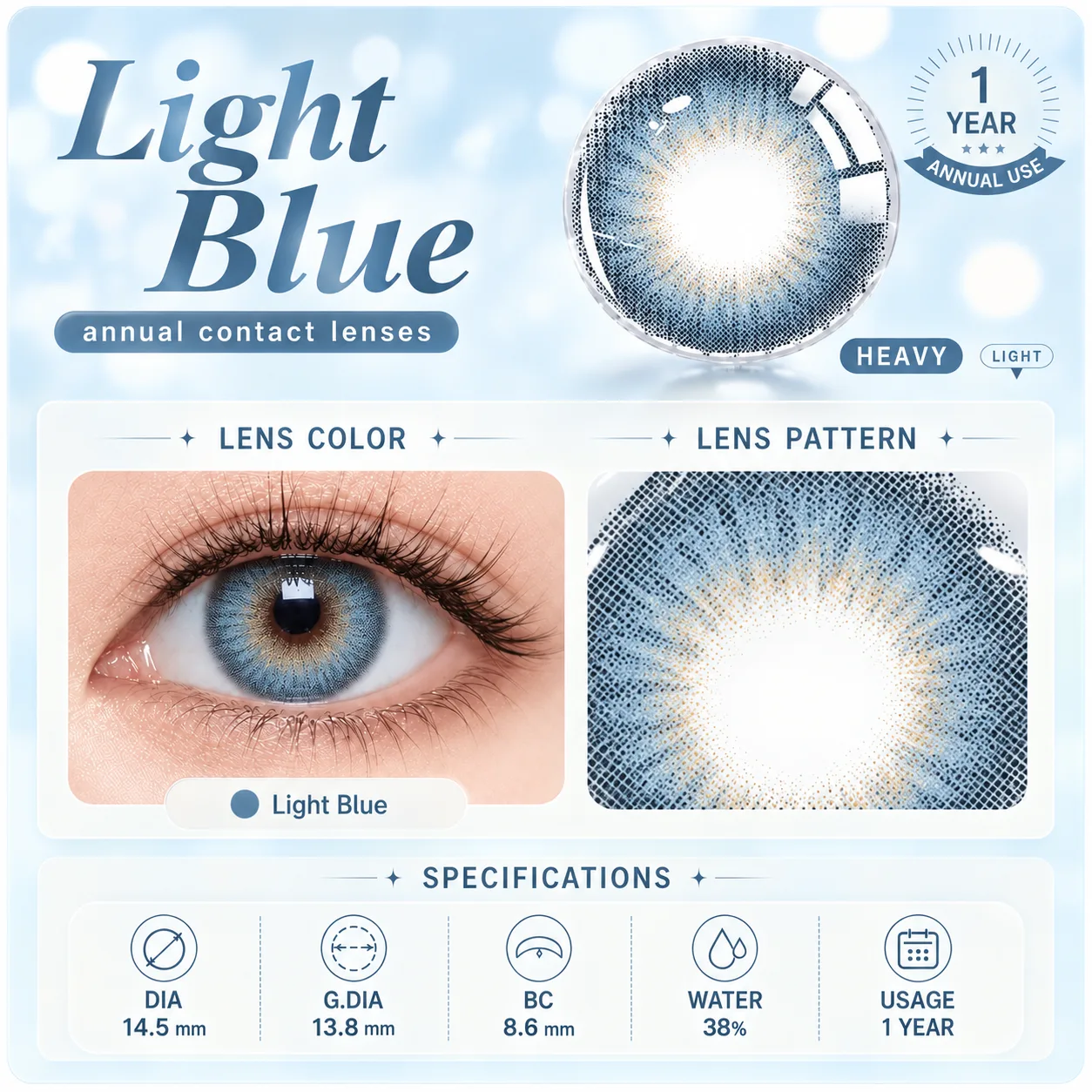 NOVA EYE Flipped Green Green Half-Yearly colored contact lenses