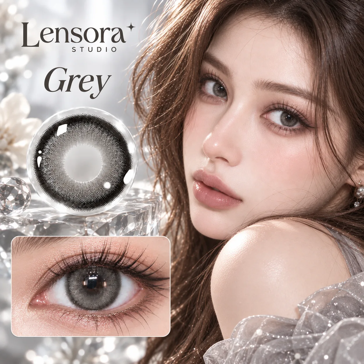 Aurea Dollydream Grey Grey Half-Yearly farbige Kontaktlinsen