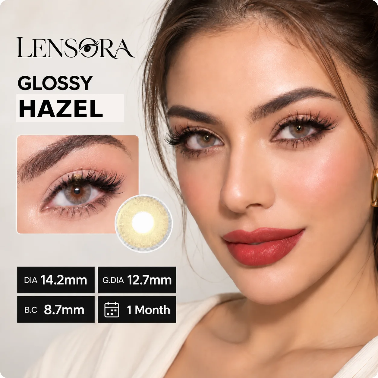 Lensora Studio Lovely Hazel Pink 月度 colored contact lenses