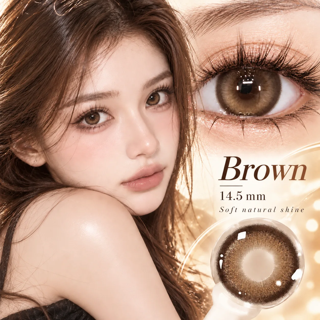 Lensora Studio Lovely Brown Brown Daily colored contact lenses