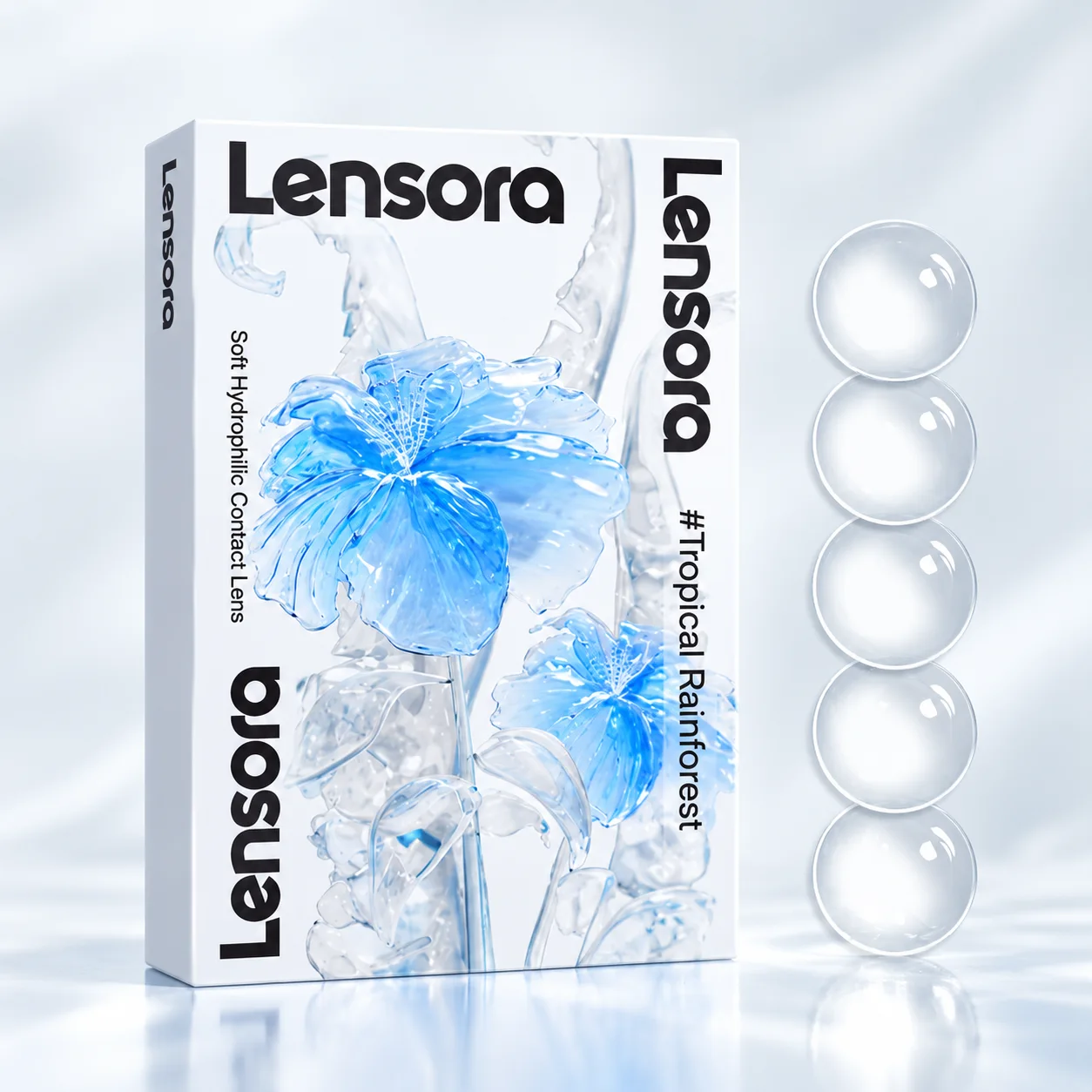 Lensora Clear Daily Contact Lenses 10 pcs 55% Water 14.5mm Clear 日常的 colored contact lenses