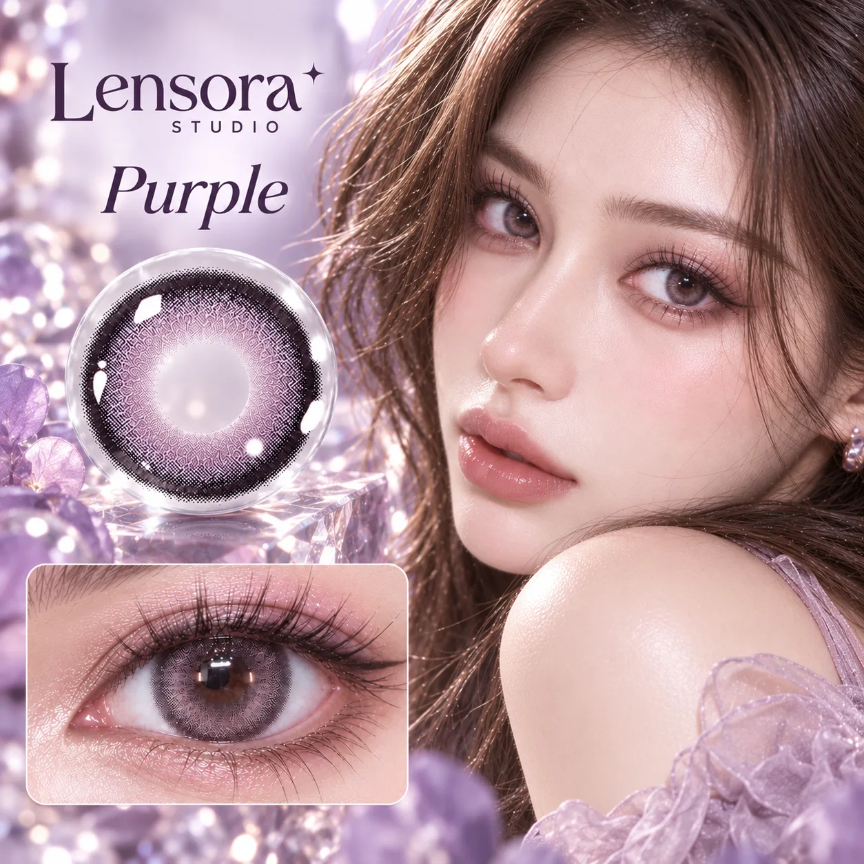 Lensora Studio Island Purple Purple Half-Yearly farbige Kontaktlinsen