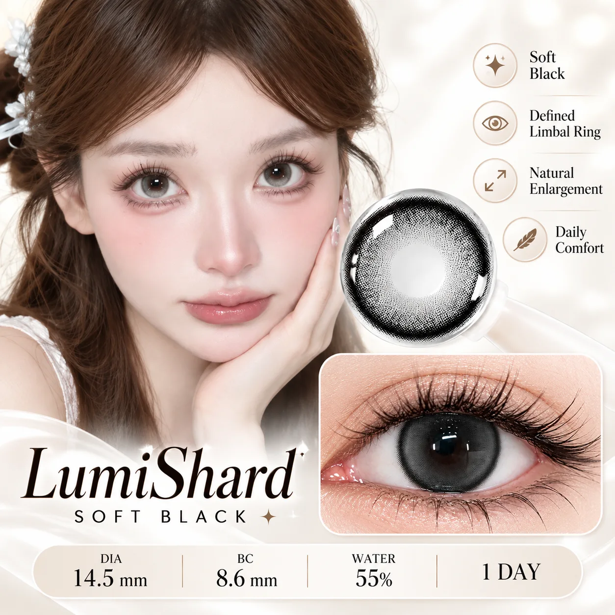 Lensora Studio Lovely Black | Daily (10pcs)